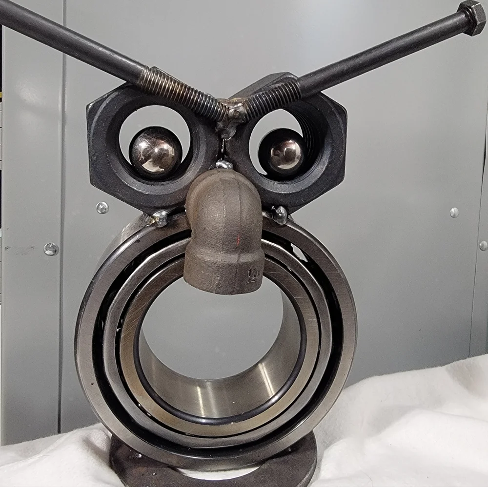 Industrial Metal Welded Owl Sculpture